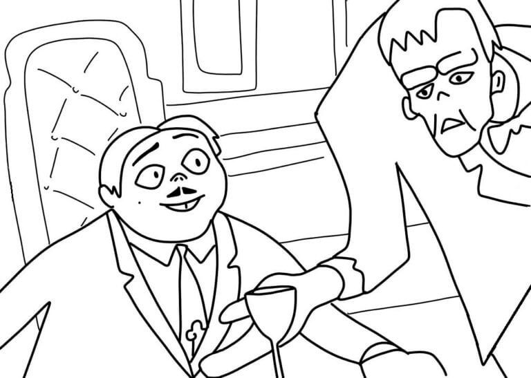 Larch offers gomez a glass coloring page