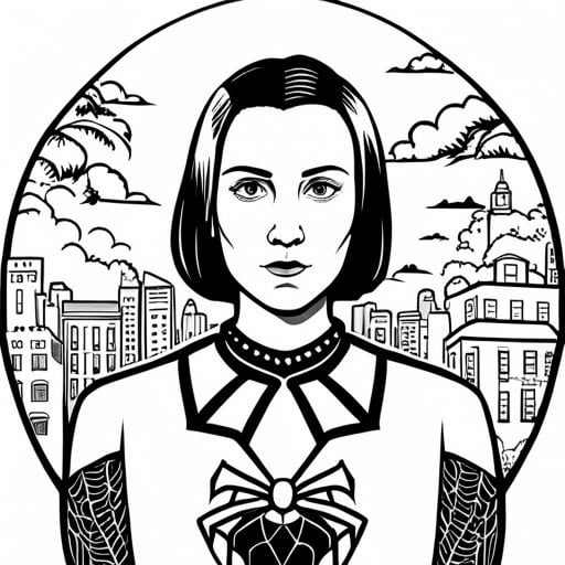 Enigmatic wednesday addams clad in spidermans iconic costume