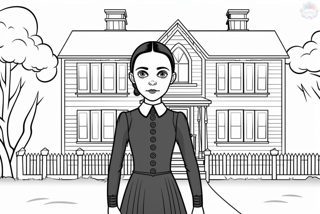 Wednesday addams coloring pages
