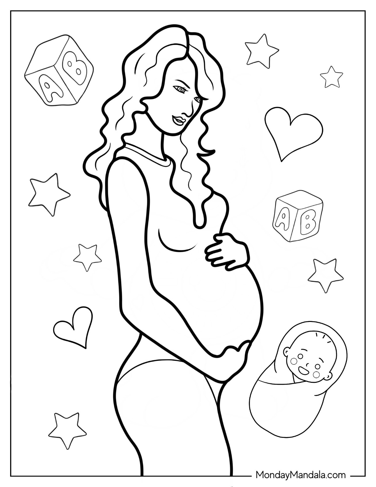 Baby coloring pages free pdf printables