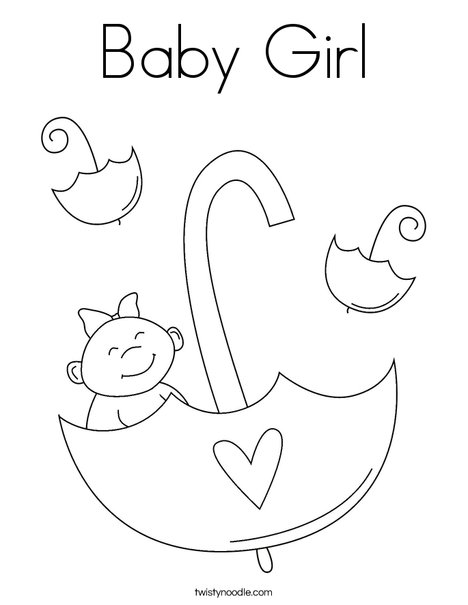 Baby girl coloring page