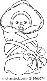 Baby blanket newborn baby pacifier hat stock vector royalty free