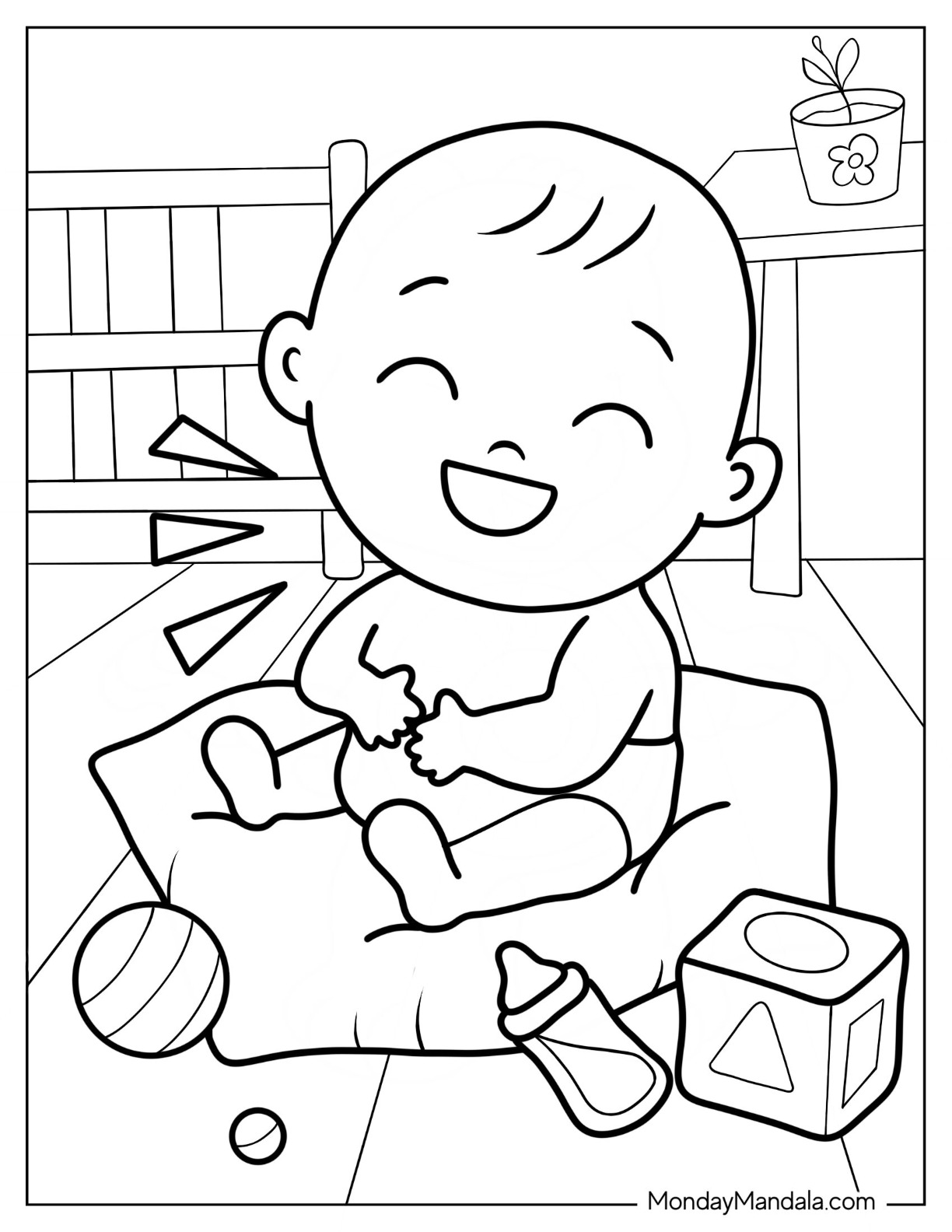 Baby coloring pages free pdf printables