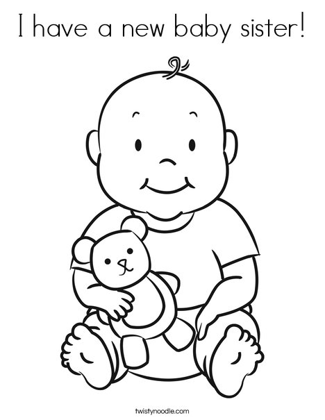 I have a new baby sister coloring page