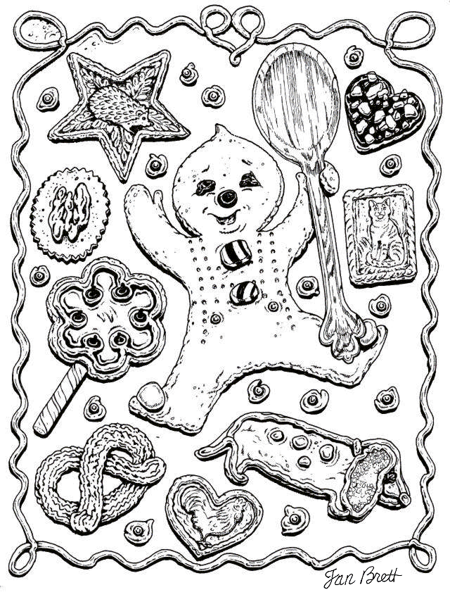 Gingerbread baby coloring page