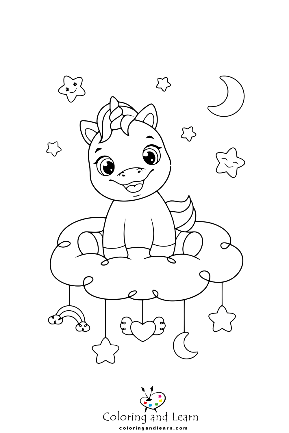Baby unicorn coloring pages