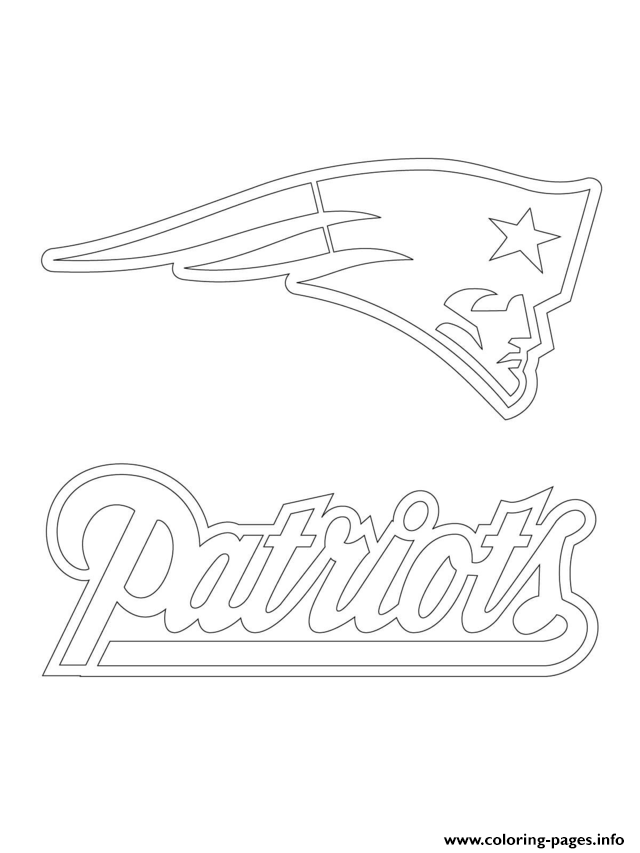 New england patriots logo football sport coloring page printable