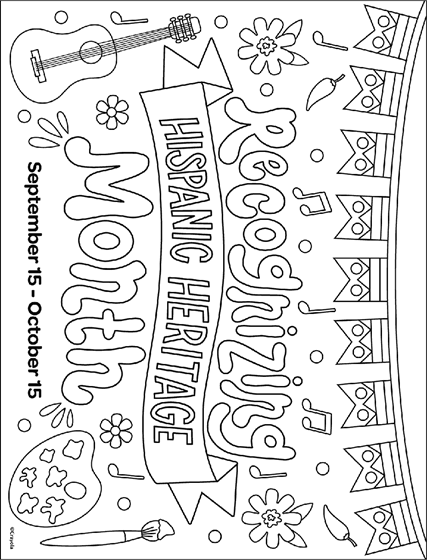Hispanic heritage month coloring page