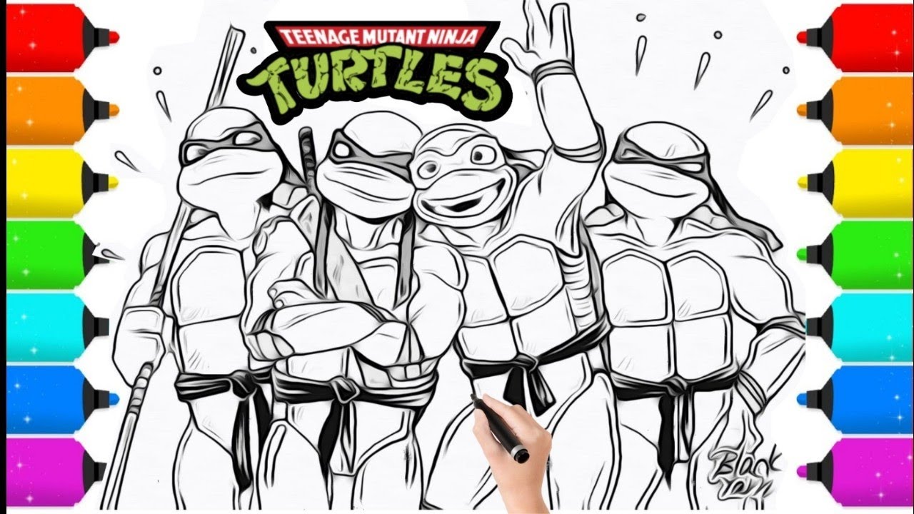 Tmnt ninja turtles team coloring pages drawing and painting super heroes coloring pages