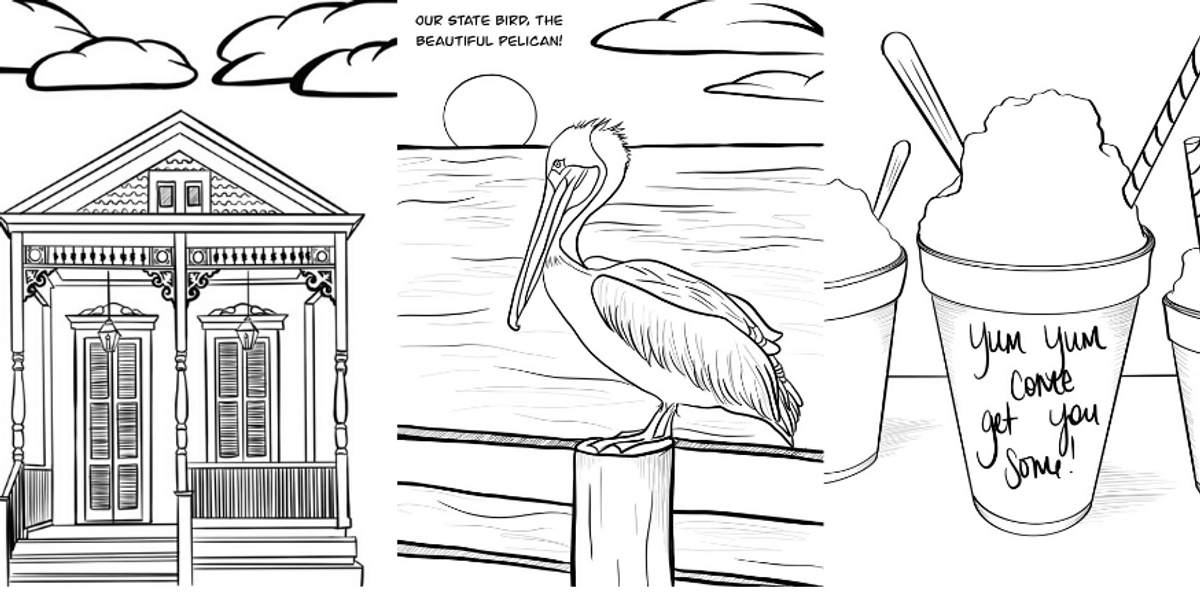 Louisiana artist offers free coloring pages of new orleans bayou life