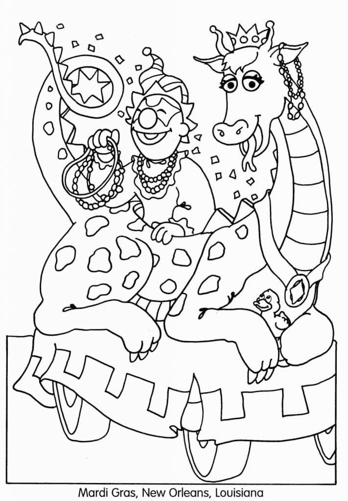 Mardi gras in new orleans coloring page