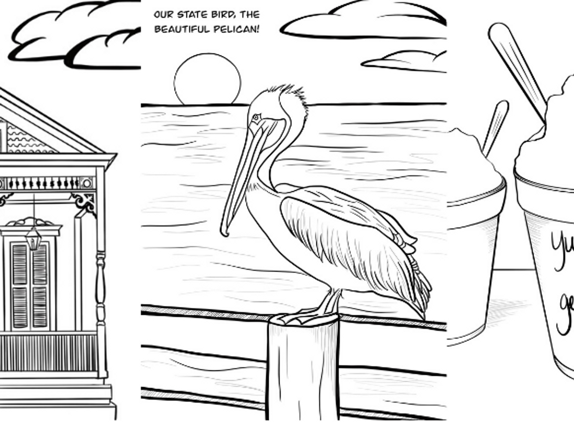 Louisiana artist offers free coloring pages of new orleans bayou life
