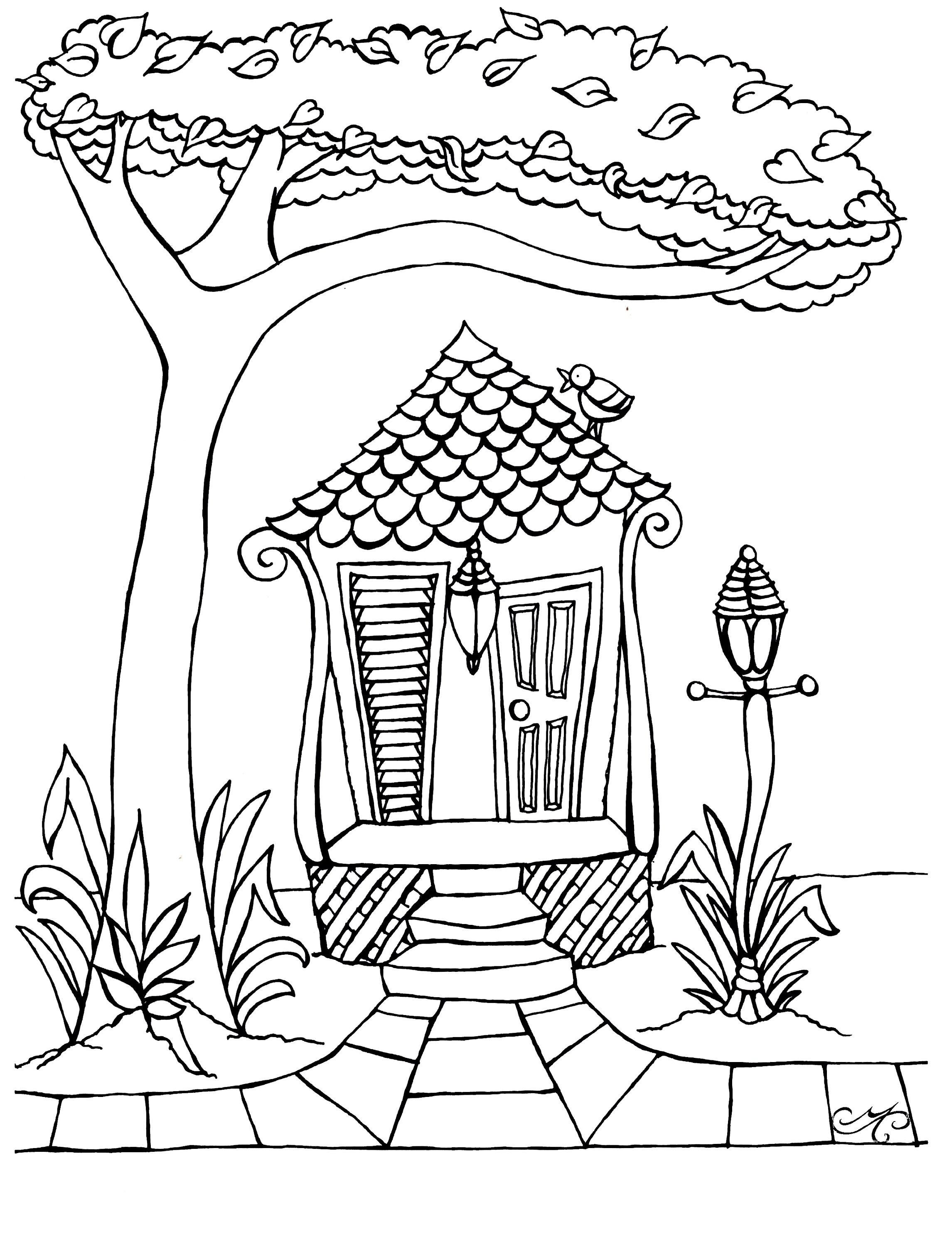 New orleans shotgun house coloring page