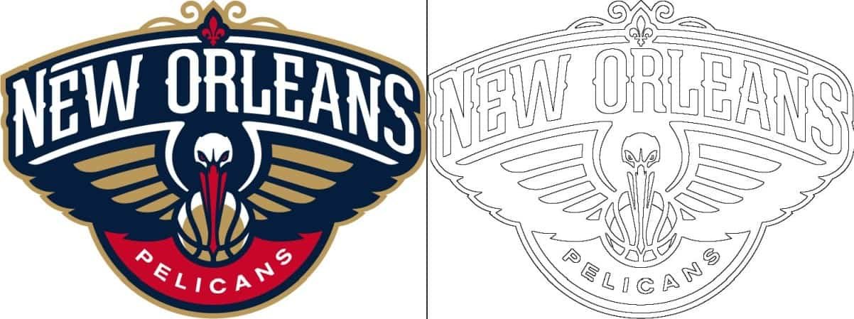 New orleans pelicans logo with a sample coloring page