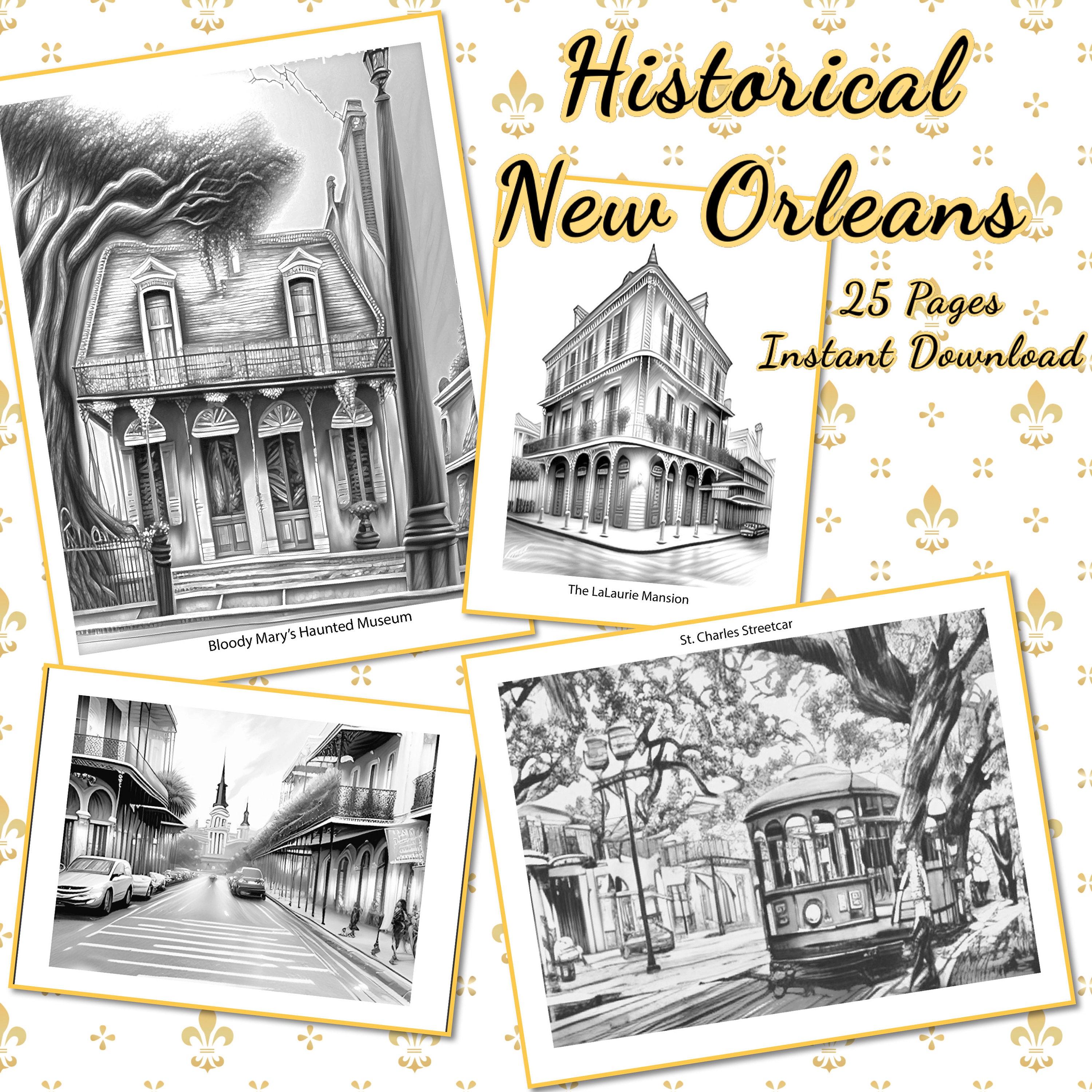 Historical new orleans adult coloring pages