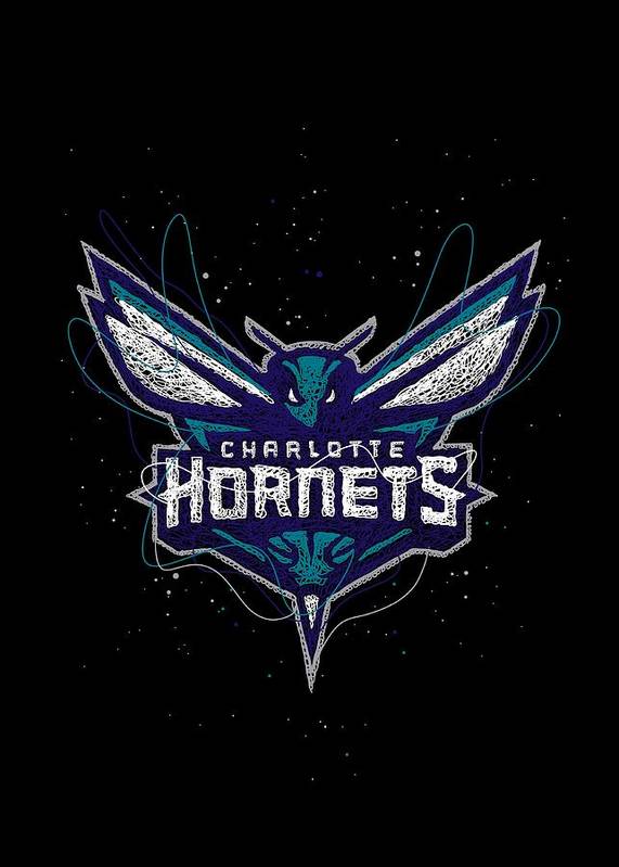 Charlotte hornets basketball nba logo symbol poster by erwin saputra