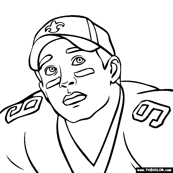 Drew brees coloring page drew brees coloring