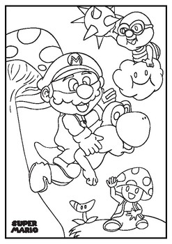 Super mario bros coloring pages by mommy evolution tpt