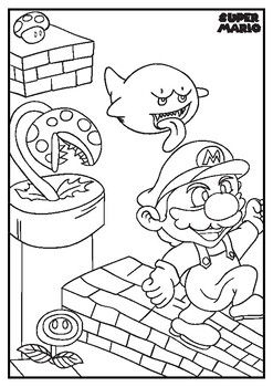 Super mario bros coloring pages by mommy evolution tpt