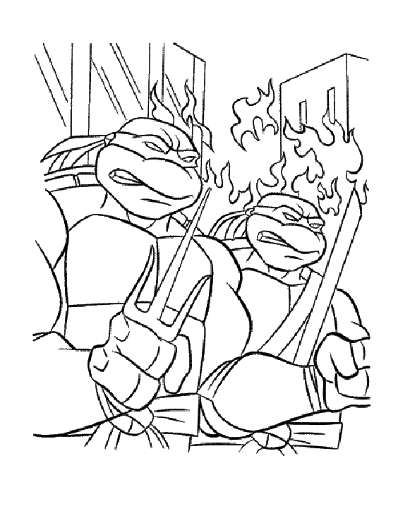 Ninja turtles coloring pages for kids