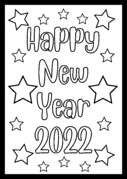 Happy new year coloring page stars nye color tpt