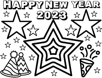 Happy new year multiple coloring sheets by ms lou class tpt