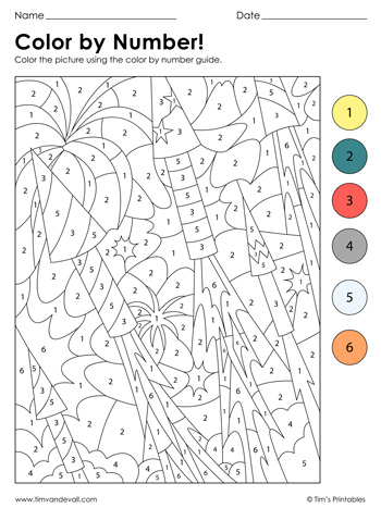 New years color by number â tims printables