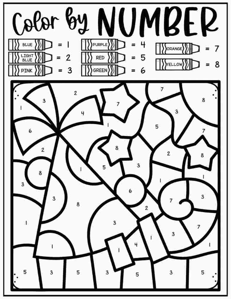 Free new years color by number printables preschool coloring pages new year coloring pages activity sheets for kids