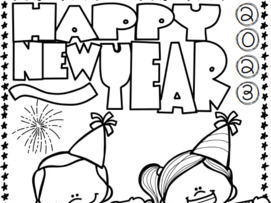 Happy new year coloring pages teaching resources