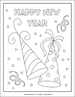 New years coloring pages puzzles squishy