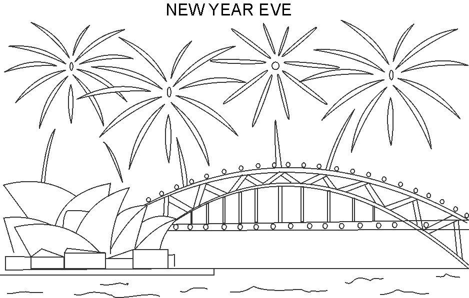 Printable new year eve coloring page