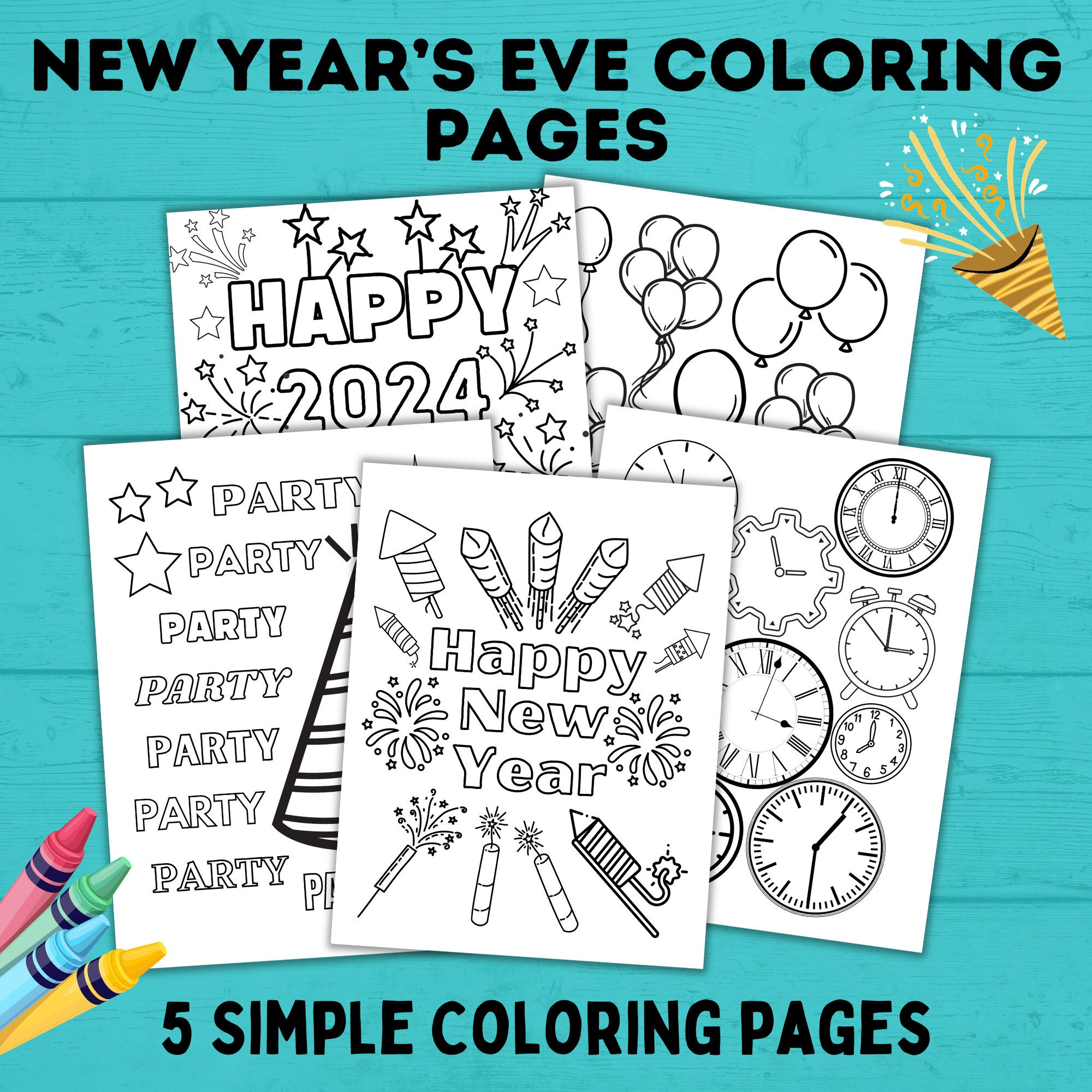 New years eve coloring pages for kids new years eve activities coloring pages kids activities nye for kids pdf download