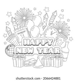 Thousand coloring book new year royalty