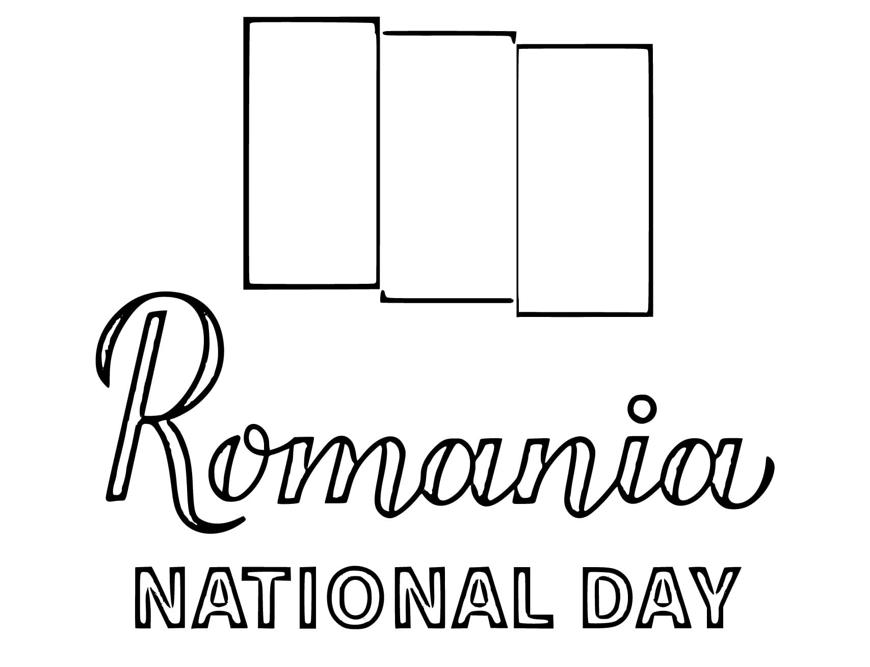 Romania national day coloring page