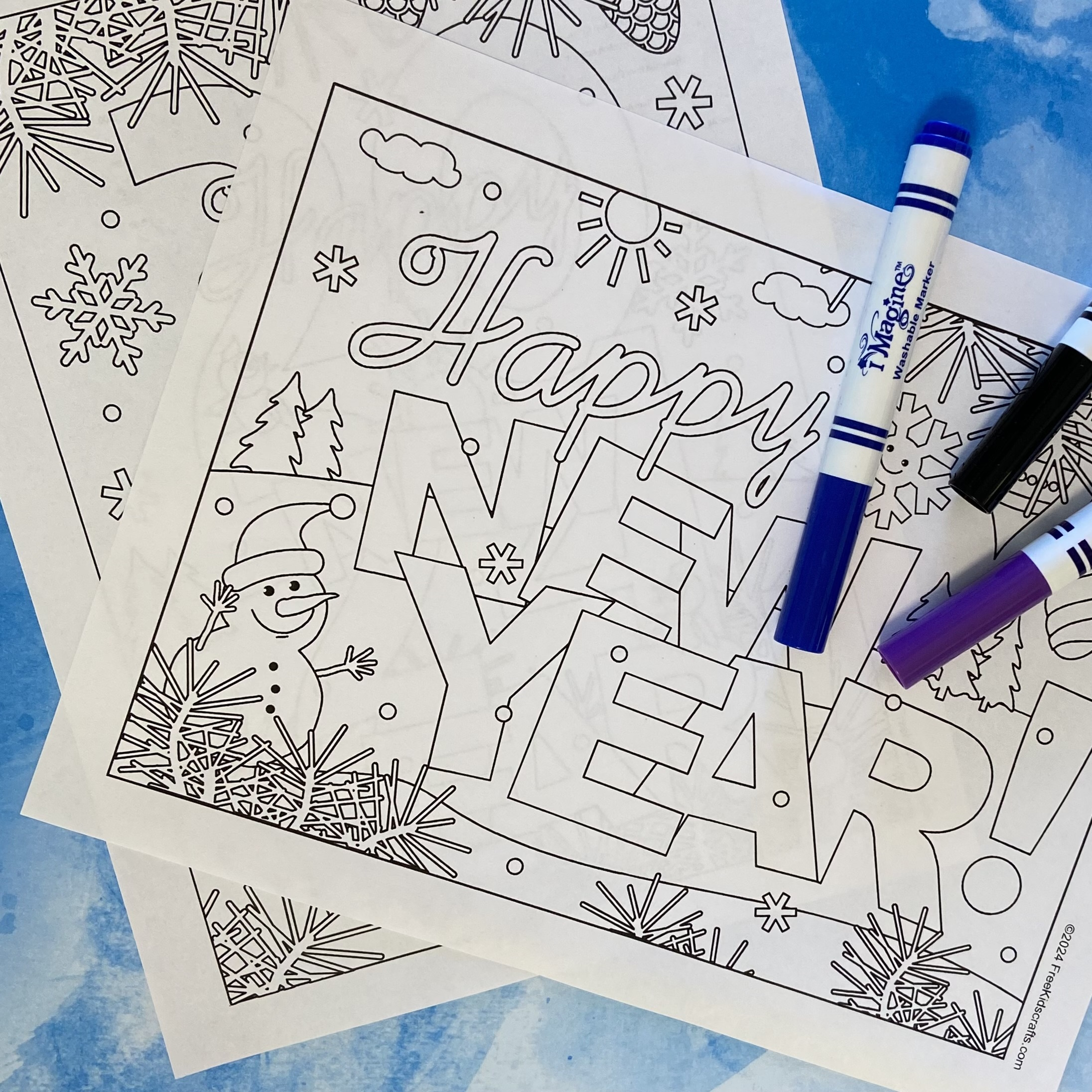 Printable new years coloring pages