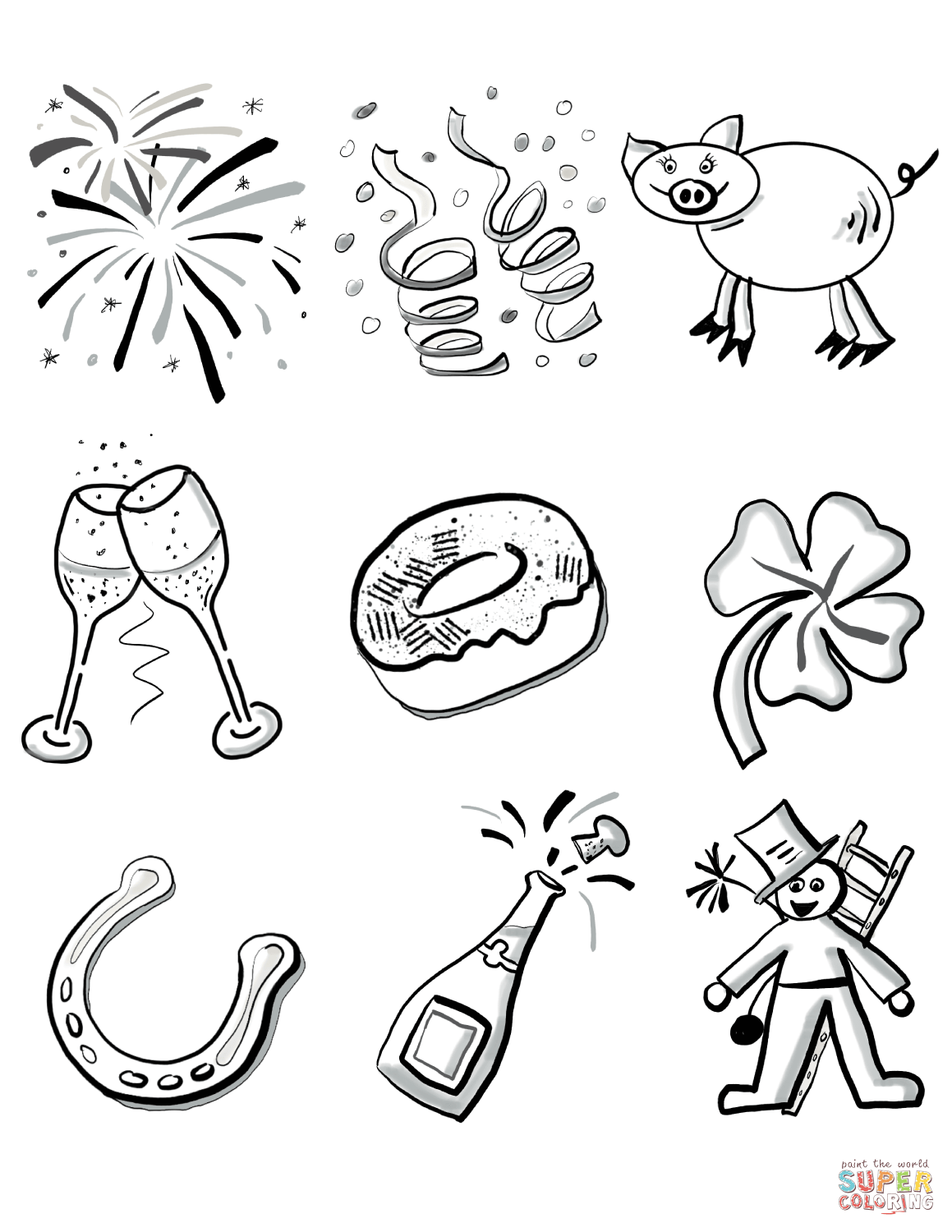 New years eve coloring page free printable coloring pages