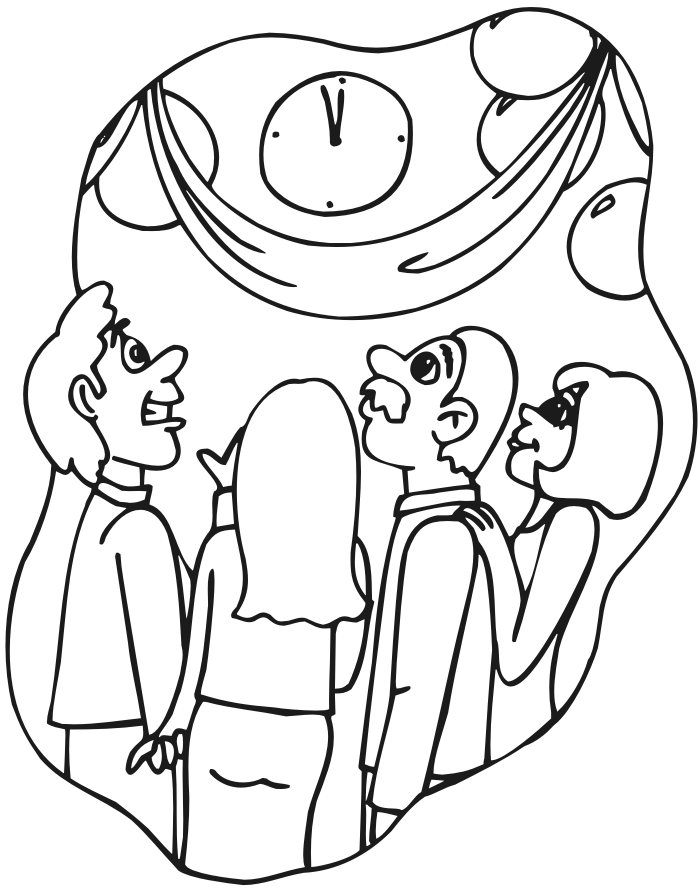 Printable new years coloring page stroke of midnight
