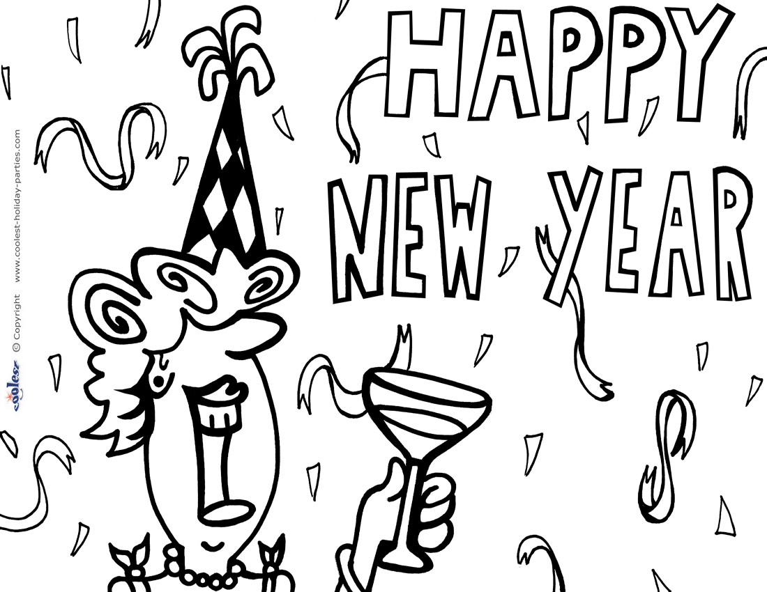 Printable new years coloring page