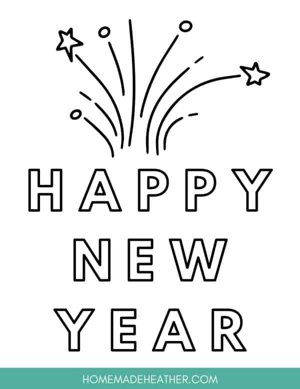 Free printable new year coloring pages homemade heather