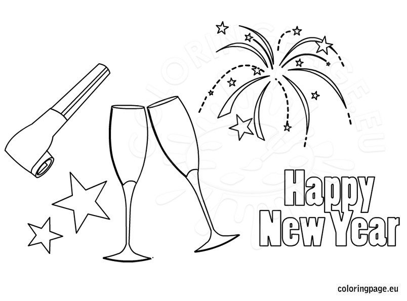 New years coloring sheet coloring page