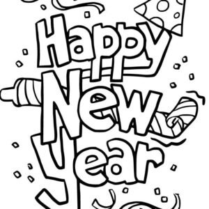 Happy new years coloring pages printable for free download