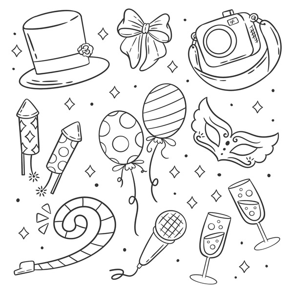 Thousand coloring book new year royalty