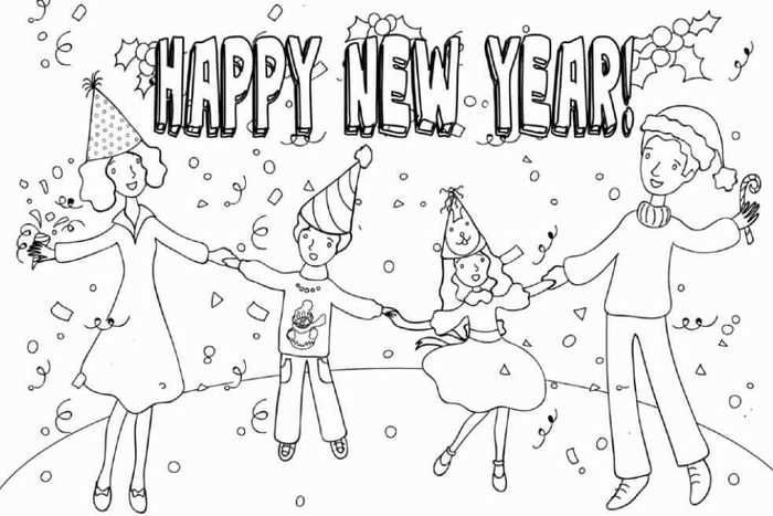 Printable new year coloring pages pdf