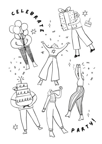 New years eve coloring page
