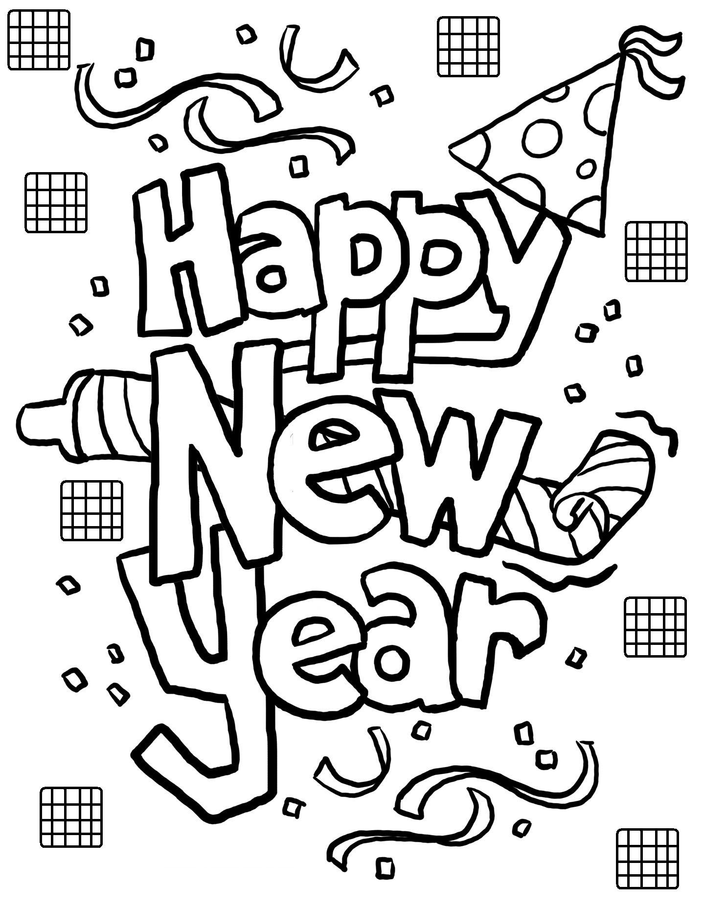 Free new years coloring pages