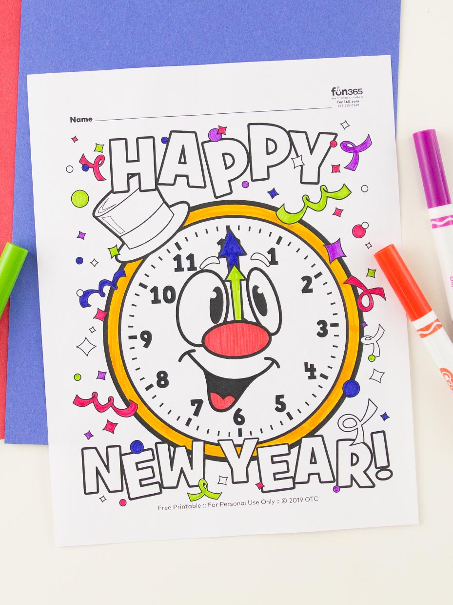 Free new year coloring pages