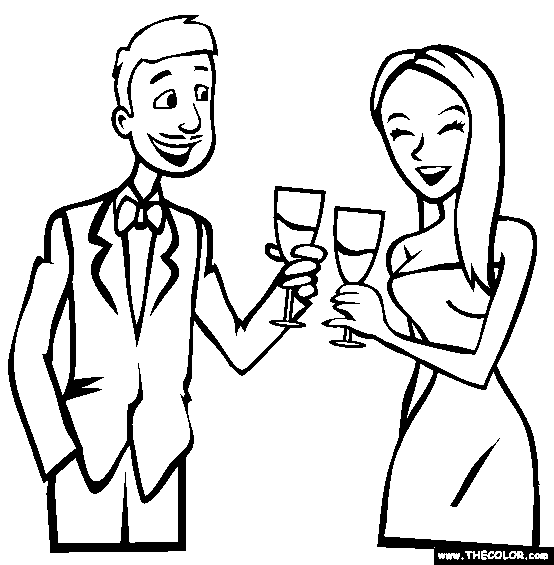 New year eve online coloring pages
