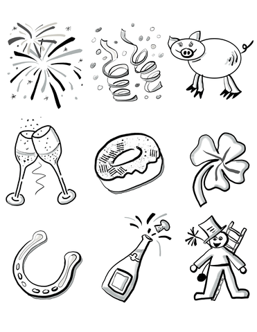 New years eve coloring page free printable coloring pages