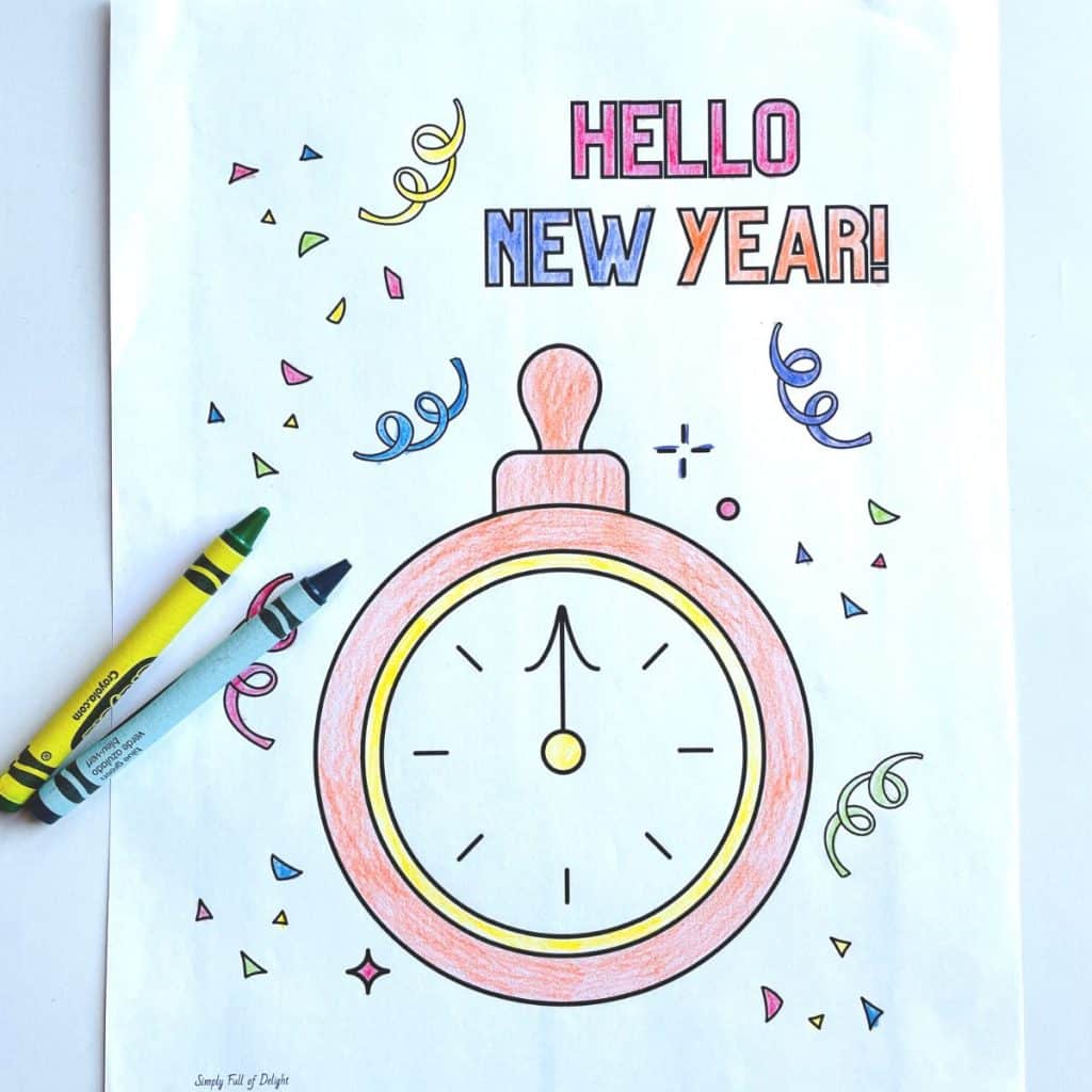 Happy new year coloring pages free printable