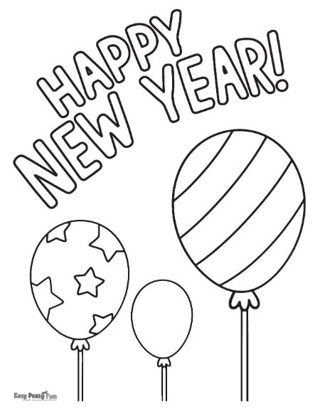 Happy new year coloring pages